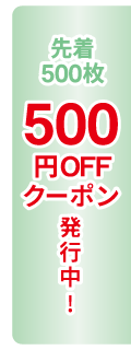 先着500枚 500円クーポン