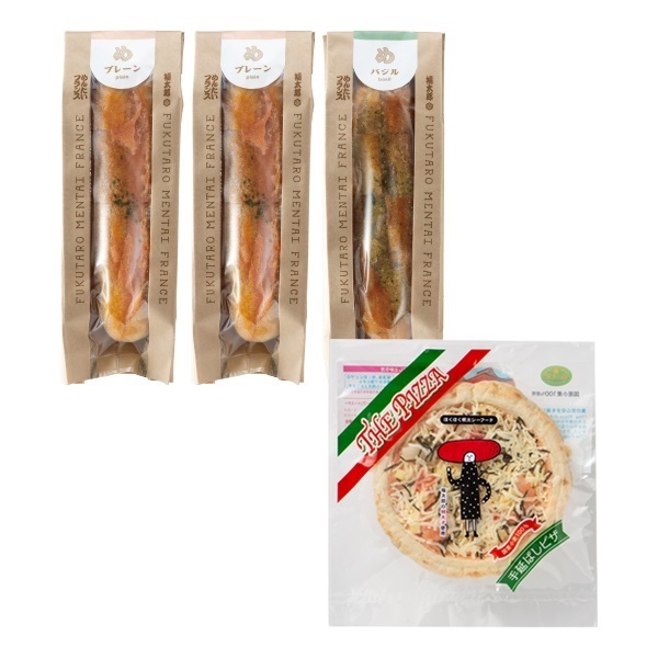 めんたいフランスとほくほく明太シーフードピザセット